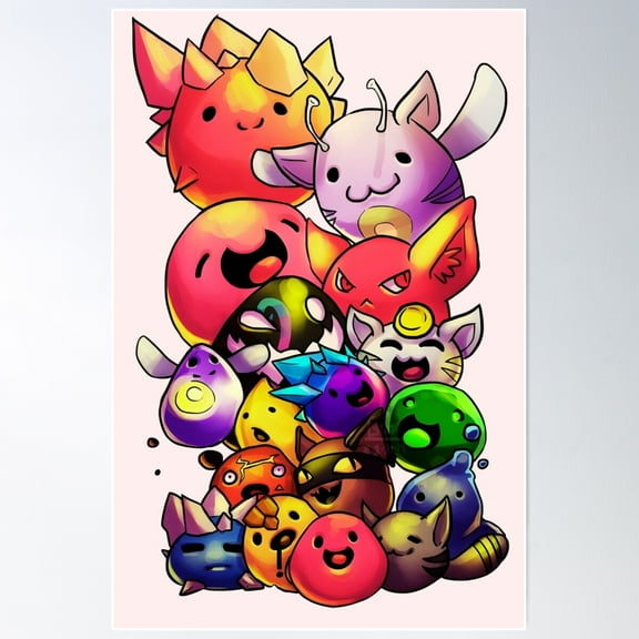 Slime Rancher - Adorable Slime Poster Wall Art, Modern Wall Decor For Living Room Bedroom, 8x12 UNFRAMED