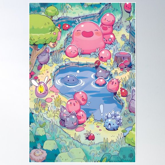 Slime Rancher All In One Poster Wall Art, Modern Wall Decor For Living Room Bedroom, 8x12 UNFRAMED