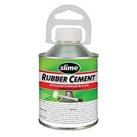 Slime Rubber Cement w/ No-Mess Brush Applicator 8 oz- 1050