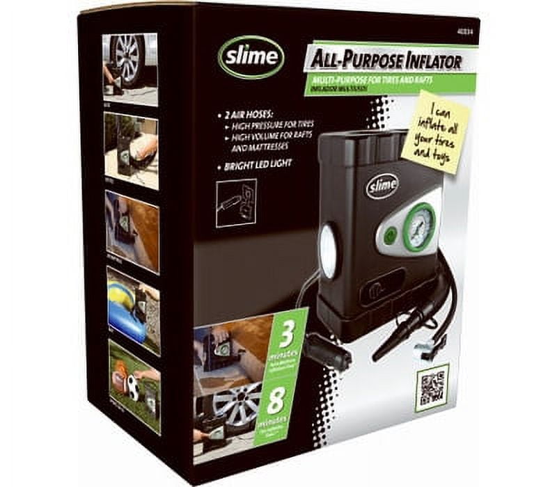 Slime Slime 40034 Deluxe All Purpose Tire Inflator, 12 V, 0 to 100 Psi