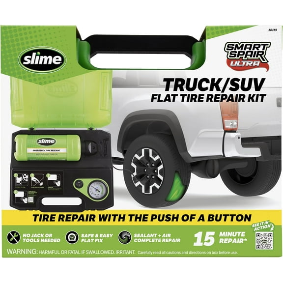 Slime Smart Spair Ultra Truck & Suv Flat Tire Repair Kit, 15 Minute Repair - 50159w