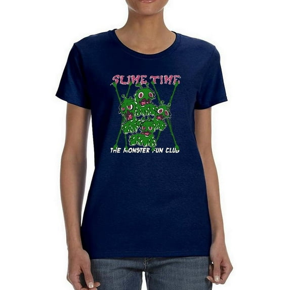 Slime Time Monster Fun Club Shaped T-Shirt Women -Image by Shutterstock, Female 3X-Large