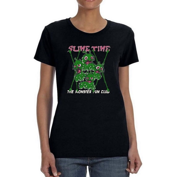 Slime Time Monster Fun Club Shaped T-Shirt Women -Image by Shutterstock, Female Large