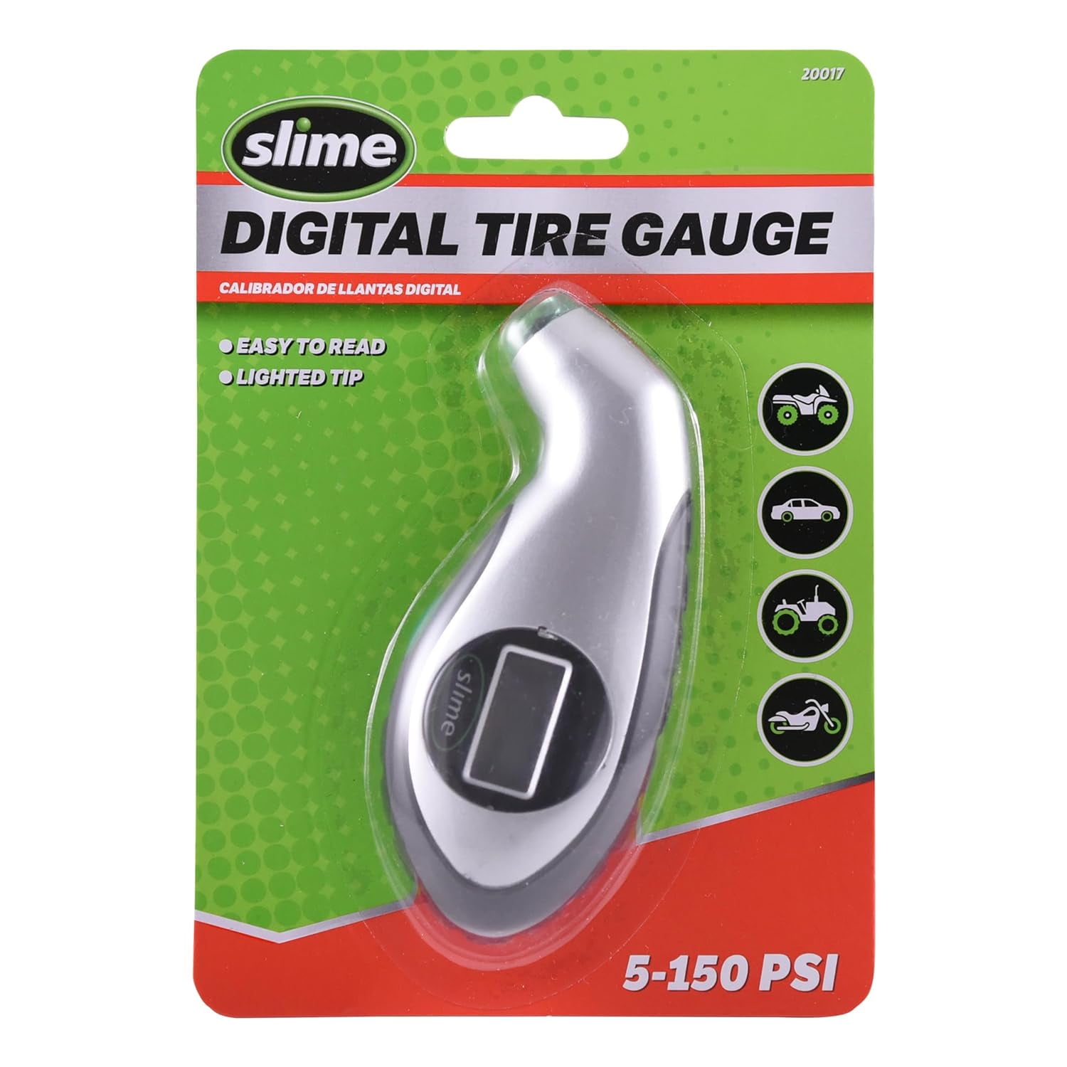Slime Tire Pressure Gauge, Digital Gauge, PSI Sport