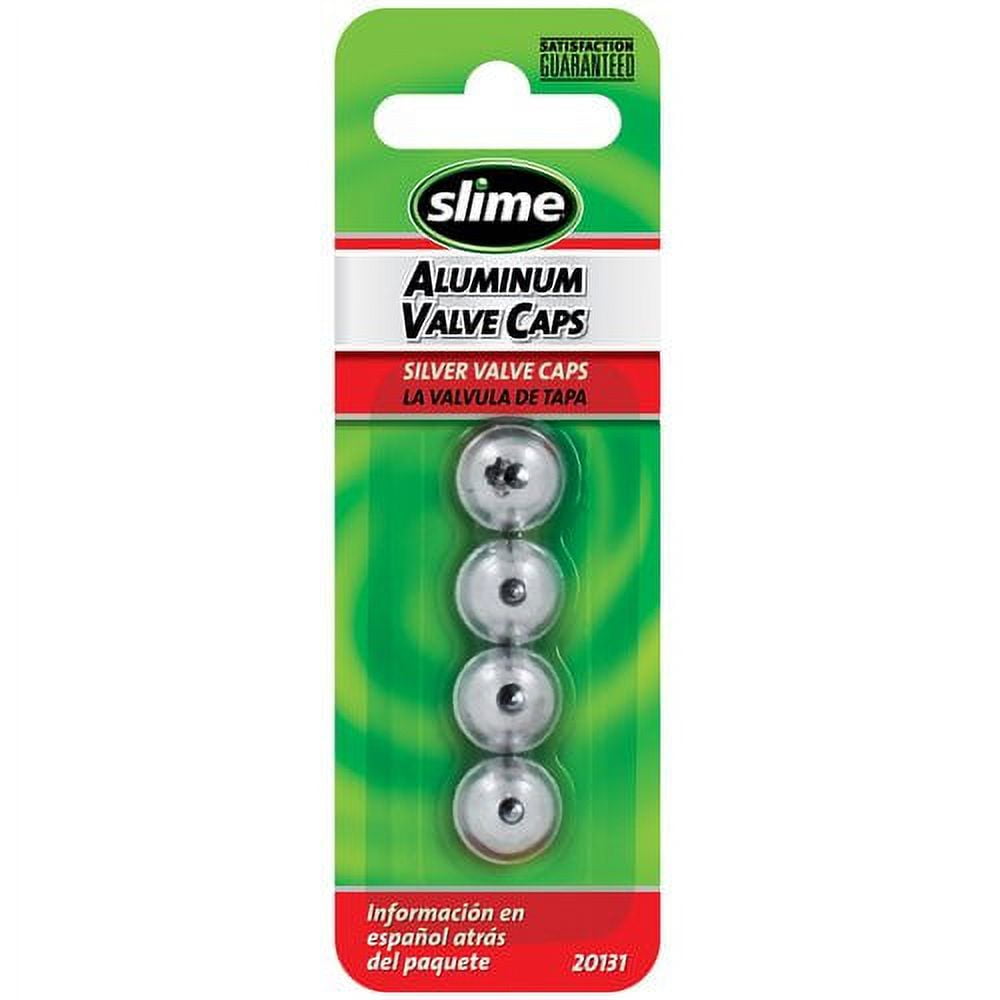 Slime Tire Valve Caps, Silver