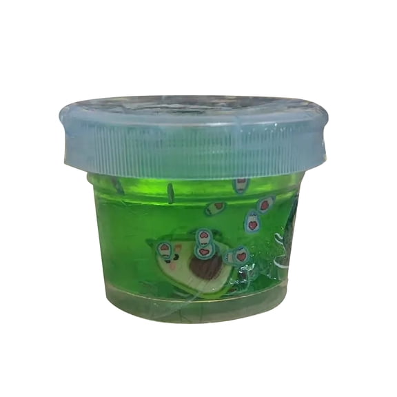 Slime Toy For Stress Relief, Soft Non - Sticky Multicolor With Avocado Design, Classroom Rewards Birthday Gifts For Boys Girls Party Favors - Green 100Ml