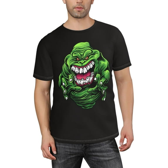 Slimer Ghostbusters T-Shirt for Men Novelty 3D Pritneted Casual Short Sleeve Tees Shirt Summer Street T Shirt Top