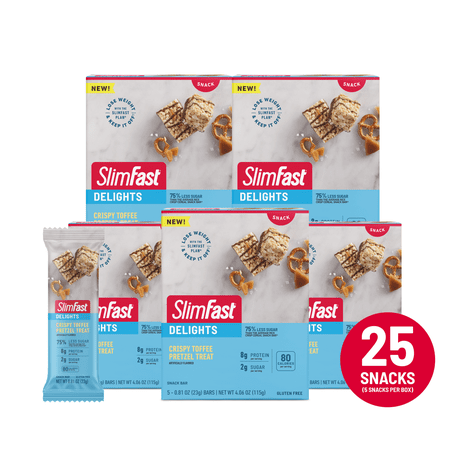 Slimfast Delights: Crispy Toffee Pretzel Treat 5ct