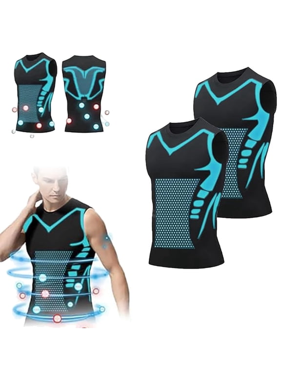 Slimflex Compression Shirt for Men, Slim Sleeveless Body Shaper Vest with Breathable Fabric for Chest and Waist Support Under Shirts
