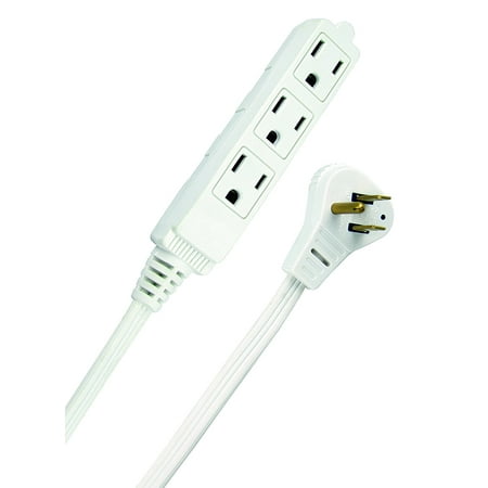 Slimline 2232 White Angled Flat Plug Extension Cord, Space Saving Flat Design, 3 Grounded Outlets, UL Listed price history and forecast - Woods 2232