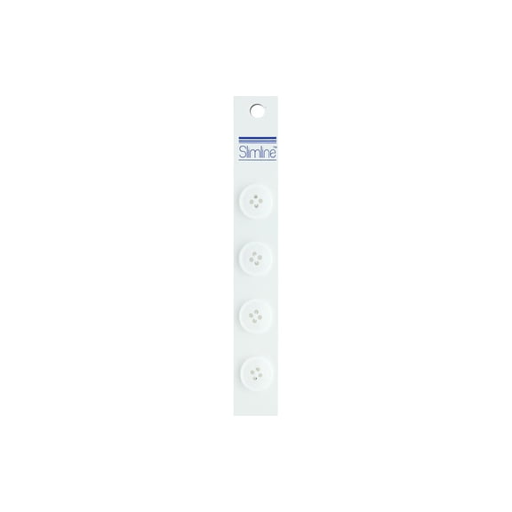 Slimline Buttons Series 1-White 4-Hole 5/8" 4/Pkg
