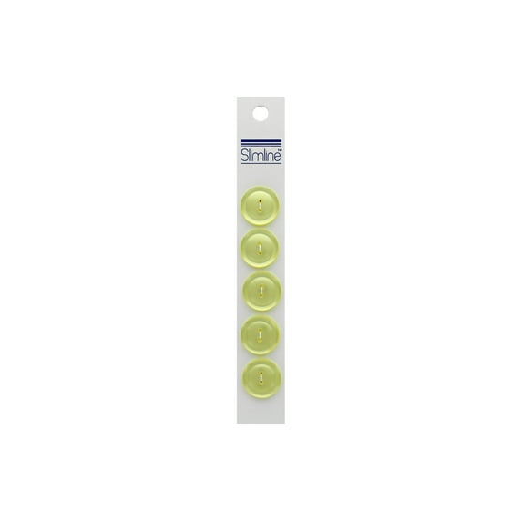 Slimline Buttons Series 1-Yellow 2-Hole 3/4" 5/Pkg