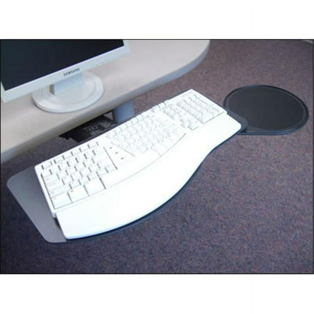 Slimline Natural Phenolic Keyboard Platform With Swivel Mouse & Lever Free Extended Arm