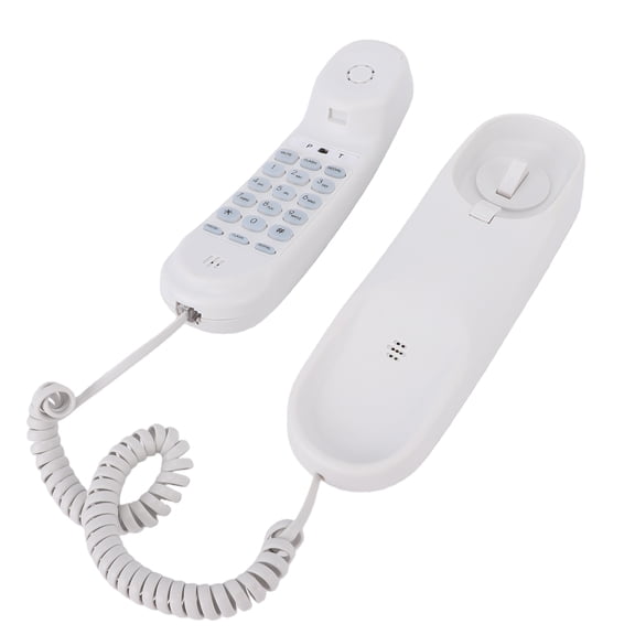 Slimline Wall-Mountable Basic Corded Telephone No AC Power Required