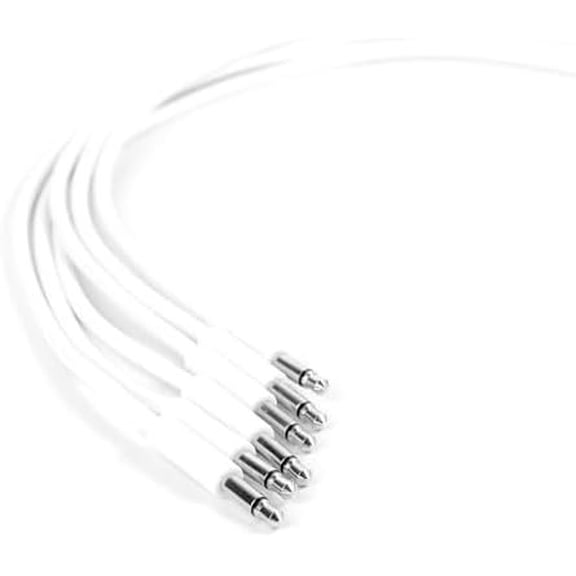 Slimline White CV Patch Cables 1/8", (NOT for Guitar) Eurorack Modular Patch Leads, 6-Pack (23.6")