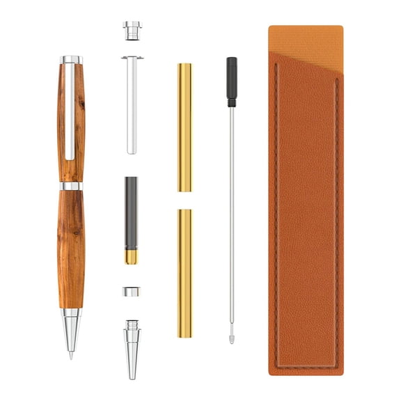 Slimline Woodturning Pen Kit-with Black Ink 10 Pack + Bonus Covers - DIY Crafting Supplies for Gifts, and Writing Tools