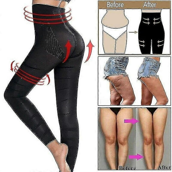 Slimming Anti Cellulite Compression Leggings Leg Shaper High Waist Black Pants
