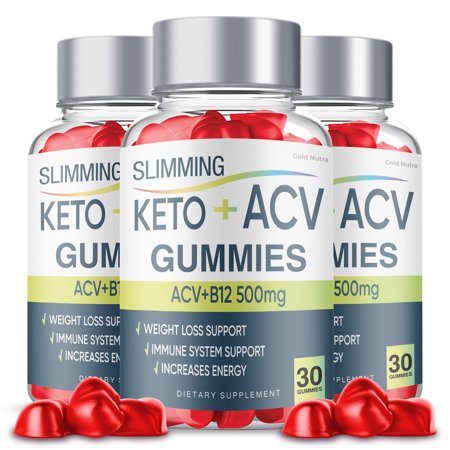 Slimming Keto ACV Gummies, Slimming Keto Gummies, Slimming Gummies Slimming Apple Cider Vinegar Dietary Supplement (3 Pack)