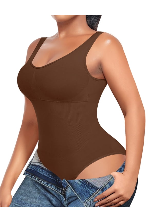 Slimming Shapewear Bodysuit for Women Tummy Control Sculpting Body Shaper Thong Bodysuit Shaping Tank Tops