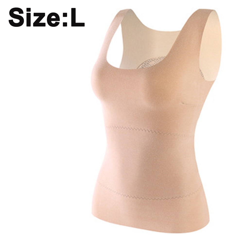 Women Compression Camisole with Built in Removable Bra Pads Body Shaper  Tank Top