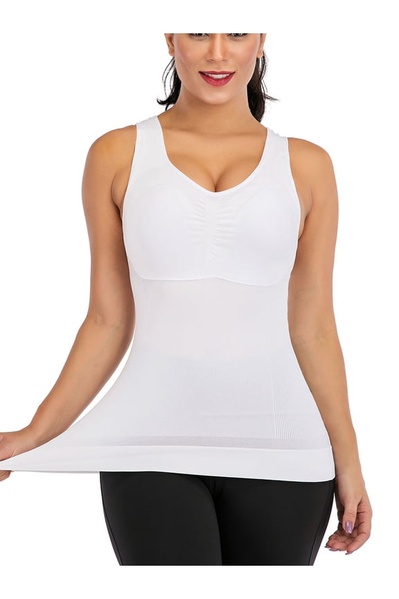 Slimming Tank Tops for Women Tummy Control Shaper with Built in Bra Seamless Shaping Camisole