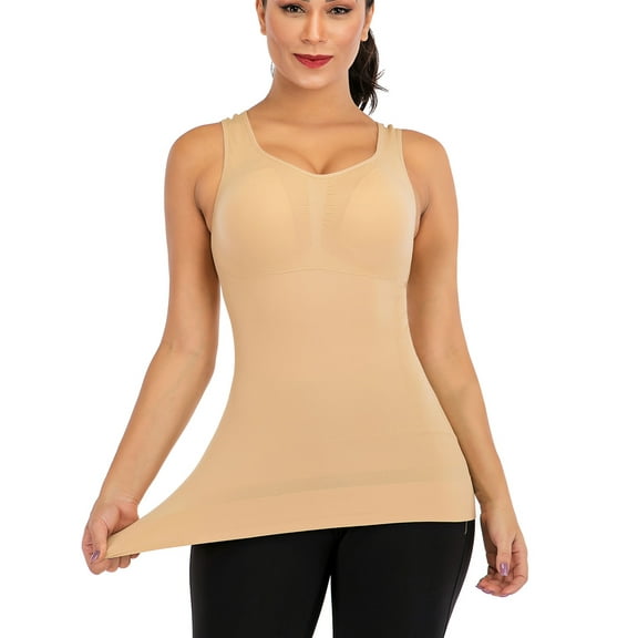 Slimming Tank Tops for Women Tummy Control Shaper with Built in Bra Seamless Shaping Camisole