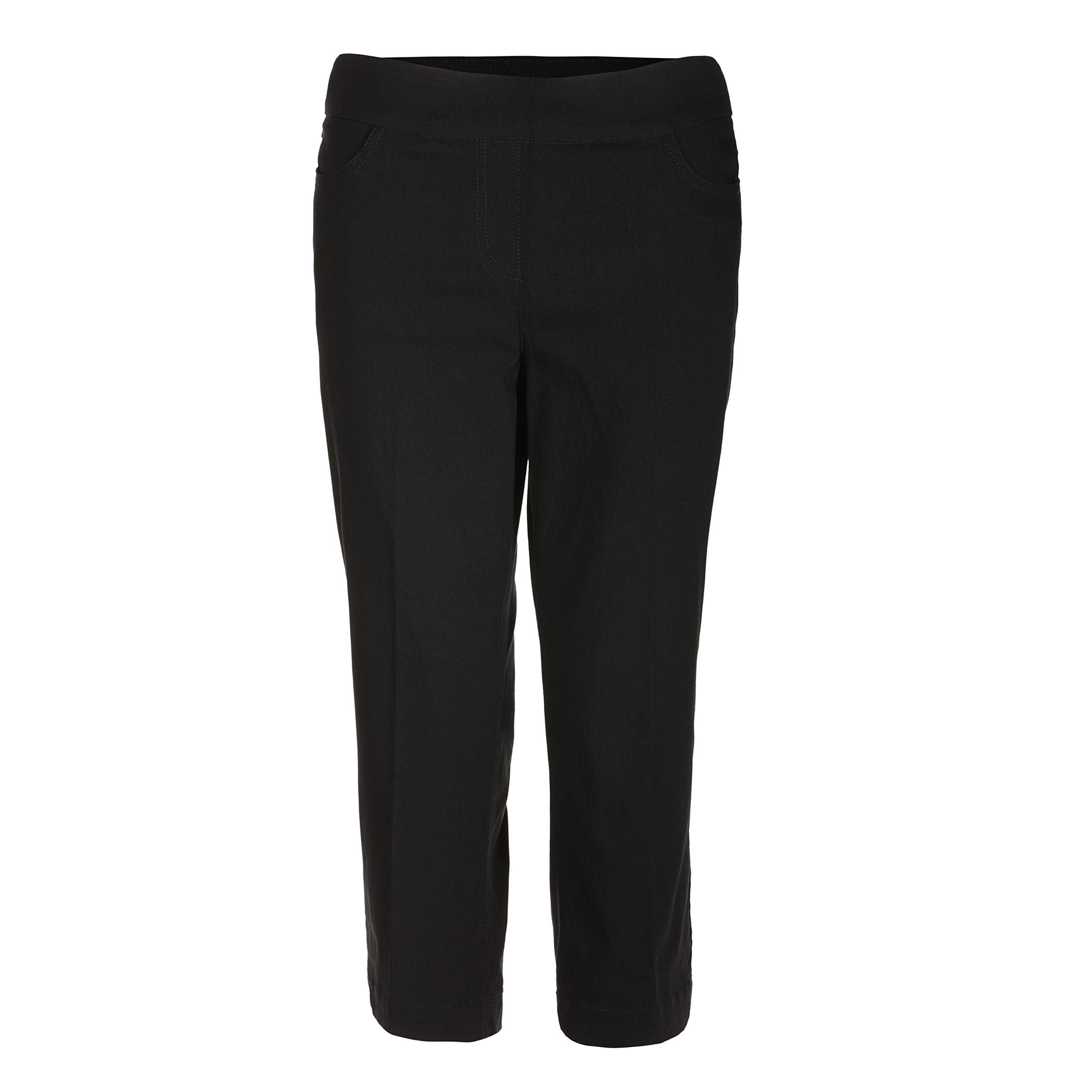 Slimsation Pull-On Wide Band Full-Length Black Pants Women 16