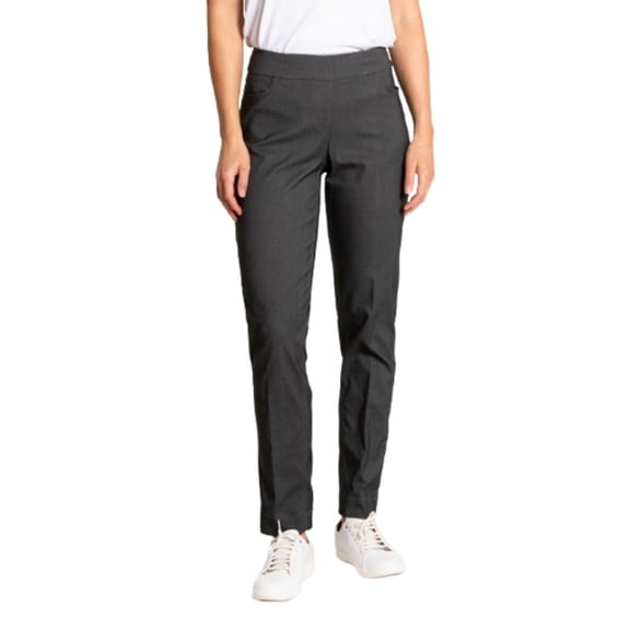 Slimsation Pull-On Wide Band Full-Length Charcoal Pants Women 14