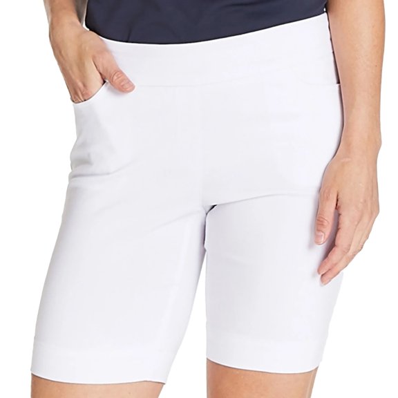 Slimsation Pull-On White Shorts Women 6