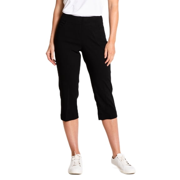 Slimsation Pull-on Solid Capri 21 Inch Black Pants Women 18