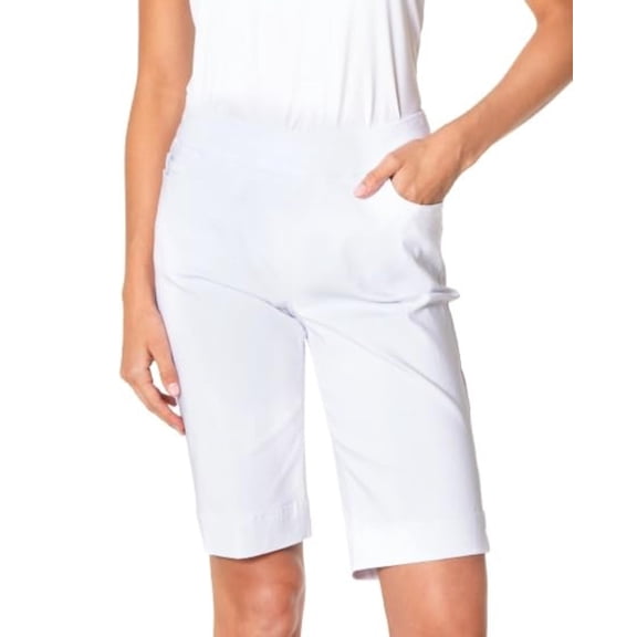 Slimsation Pull-On White Shorts Women 8
