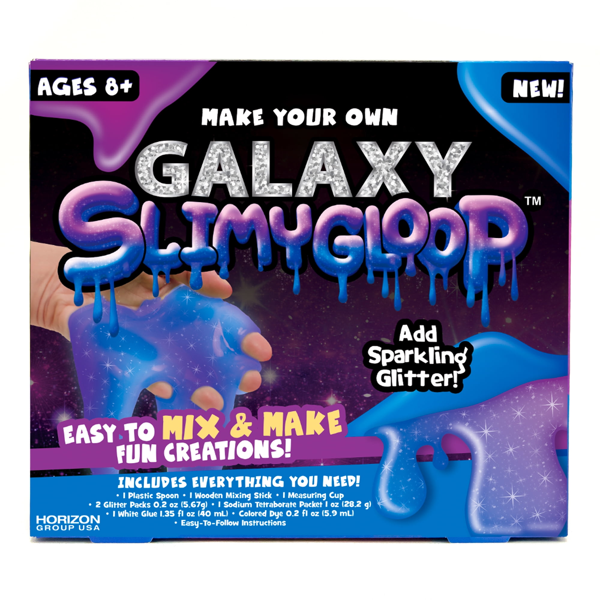 Slime Galaxy Paillettes Kit Slime Galaxie IKidiki - 77 Pièces, Potion Magique, Brillant Dans Le Noir - Activité Manuelle Enfant 6-12 Ans