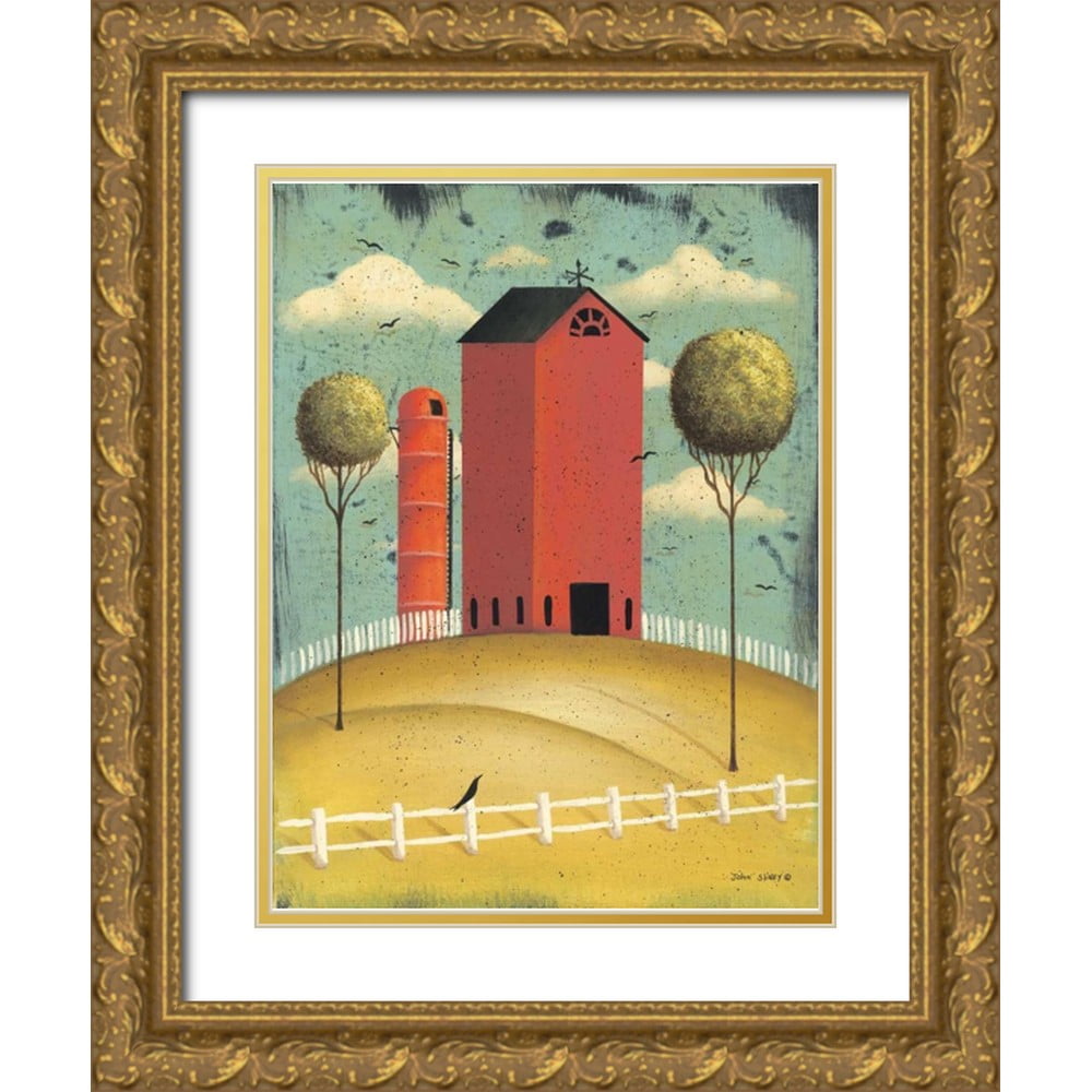 Sliney, John 25x32 Black Ornate Wood Framed with Double Matting Museum Art  Print Titled - Big Red Barn - Walmart.com, image size:1000x1000