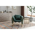 thumbnail image 1 of Sling Accent Chair, Modern Upholstered Leisure Single Sofa Chair with Shredded Foam Cushion and Open Golden Metal Frame, Comfy Lounge Armchair Reading Chair for Living Room Bedroom Office, Emerald, 1 of 7