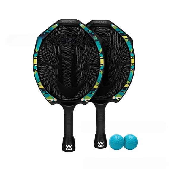 Sling Air Launch and Catch Game Set, Handheld Sling Launcher Mesh Paddle with Balls Outdoor Interactive Toy for Family