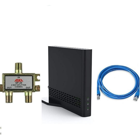 Sling AirTV 2 Dual-Tuner Local Channel Streamer for TVs and Mobile Devices w/DVR Bundle with Quest 3-Ft Cat5e UTP Cable, 2-Way Aska TV Coaxial Cable Splitter