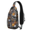 thumbnail image 1 of Sling Backpack,Autumn Halloween Scene Pattern Crossbody Bag with Water Bottle Holder,Waterproof Sling Bag for Men/Women with Chest Phone Holder for Hiking,Travel, 1 of 6