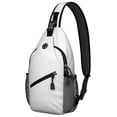 thumbnail image 1 of Sling Backpack,Black Halloween Ghost Spider Pattern Sling Bag with Water Bottle Holder,Waterproof Sling Bag for Men/Women with Headphone Jack for Hiking,Travel, 1 of 5