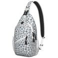 thumbnail image 1 of Sling Backpack,Blue Christmas Snowflake Pattern Sling Bag with Water Bottle Holder,Waterproof Sling Bag for Men/Women with Headphone Jack for Hiking,Travel, 1 of 6
