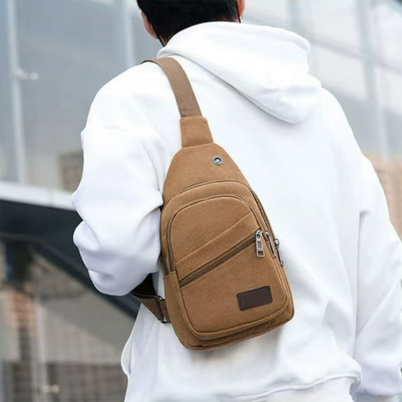 Sling Backpack Canvas Sling Bag Crossbody Backpack Shoulder Casual Rucksack For Men Women Crossbody Sling Bag
