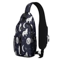 thumbnail image 1 of Sling Backpack,Celestial Wolf Halloween Pattern Crossbody Bag with Water Bottle Holder,Waterproof Sling Bag for Men/Women with Chest Phone Holder for Hiking,Travel, 1 of 6