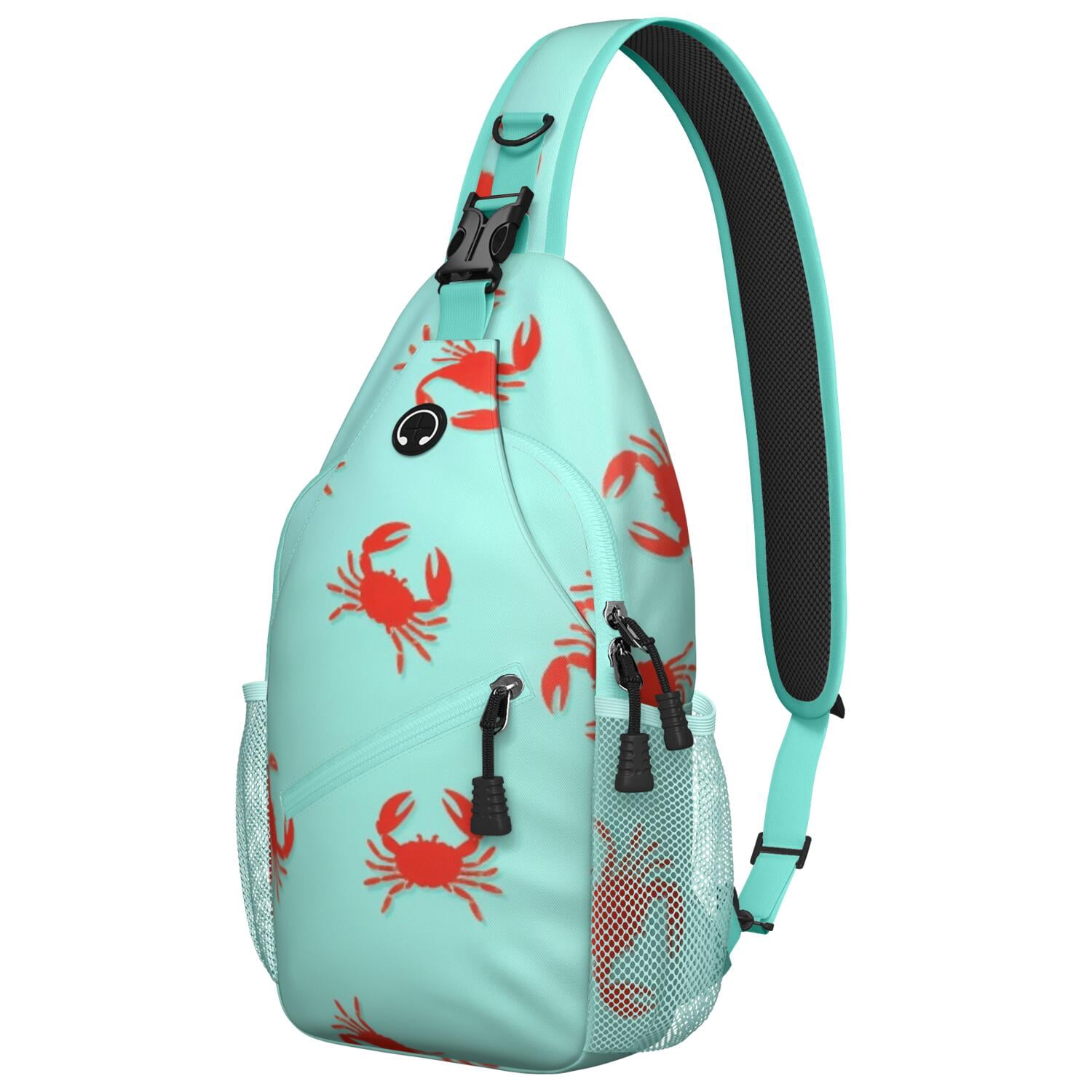 Sling Backpack Crossbody Shoulder BagTravel Sling Bag for Hiking Dating Gym Cycling Working Marine Adorable Crab