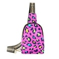 Sling Backpack Crossbody Shoulder Bags Men Women Pink Leopard Cheetah
