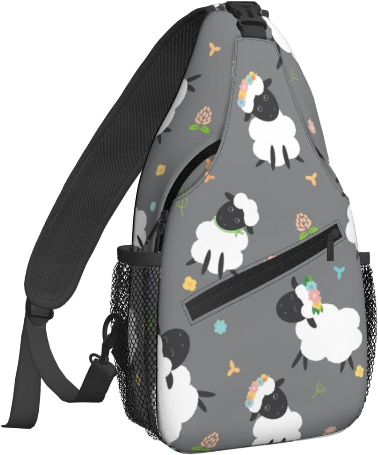 Cow Print Sling Backpack Crossbody Bag Adjustable Strap Daypack Hiking Travel Unisex Cow Pattern Drawstring Backpack, Large Capacity  main image 2