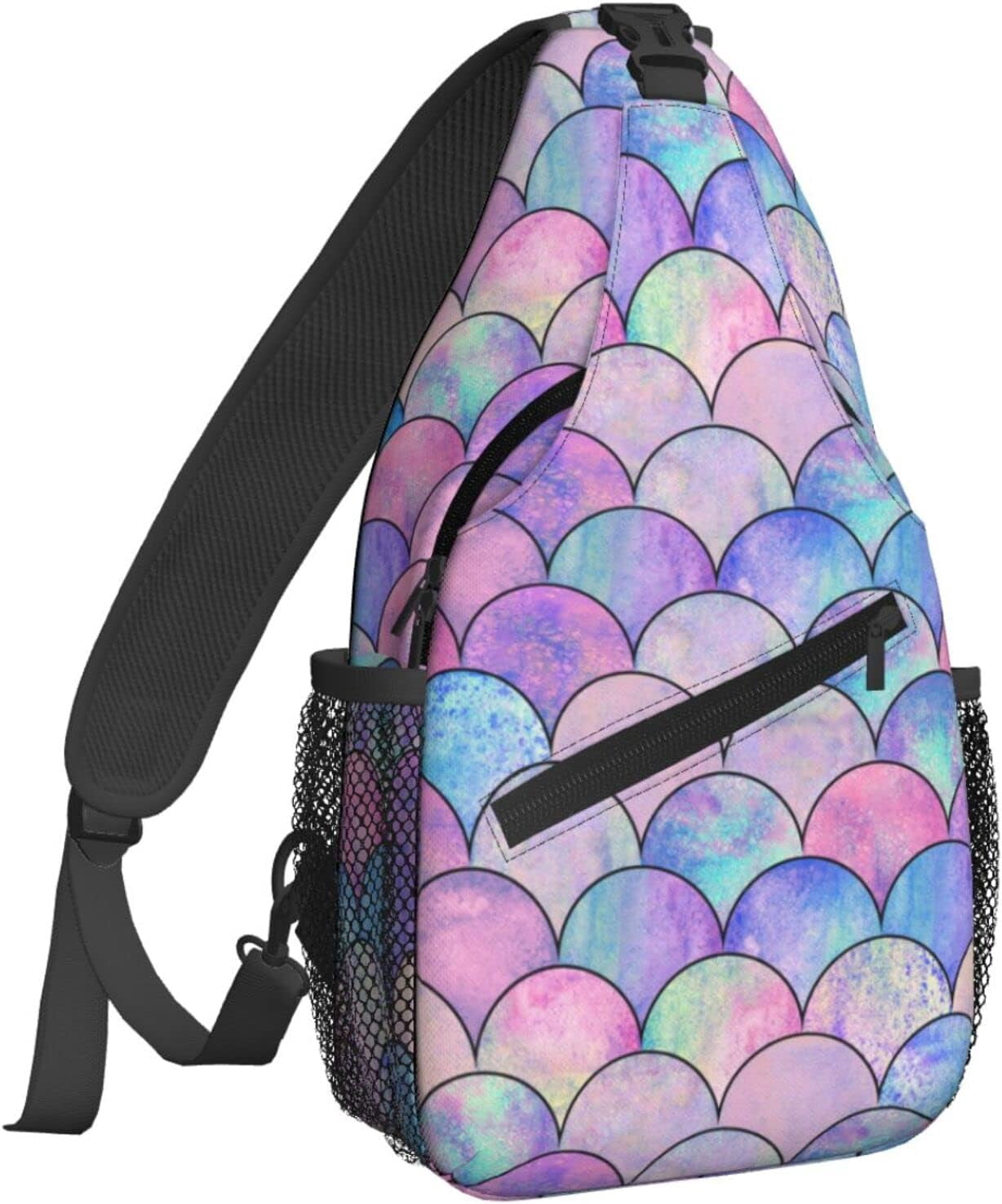 Pink Skull Pattern Crossbody Backpack Lightweight Hiking Daypack Lightweight Backpack Roses and Skull School Bag Travel  main image 4