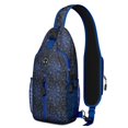 thumbnail image 1 of Sling Backpack,Dark Blue Christmas Snowflake Pattern Crossbody Bag with Water Bottle Holder,Waterproof Sling Bag for Men/Women with Chest Phone Holder for Hiking,Travel, 1 of 6