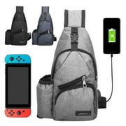 Sling Backpack, EEEkit Waterproof Chest Bag for Men Women, Lightweight Canvas Daypack for Hiking, Cycling, Travel