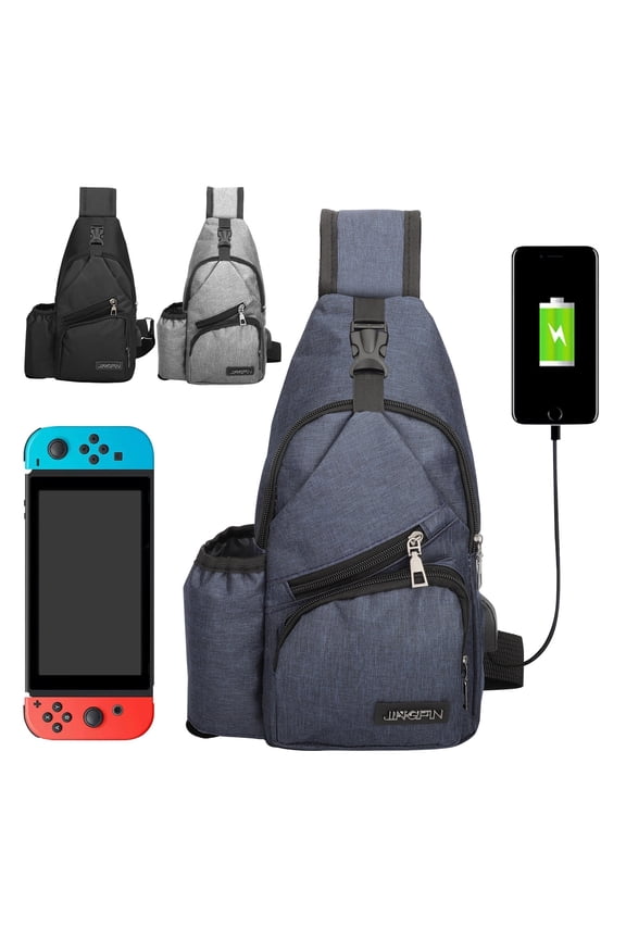 Sling Backpack, EEEkit Waterproof Chest Bag for Men Women, Lightweight Canvas Daypack for Hiking, Cycling, Travel