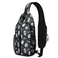 thumbnail image 1 of Sling Backpack,Ghost Boo Halloween Pattern Crossbody Bag with Water Bottle Holder,Waterproof Sling Bag for Men/Women with Chest Phone Holder for Hiking,Travel, 1 of 6