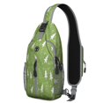 thumbnail image 1 of Sling Backpack,Green Christmas Tree Pattern Crossbody Bag with Water Bottle Holder,Waterproof Sling Bag for Men/Women with Chest Phone Holder for Hiking,Travel, 1 of 6